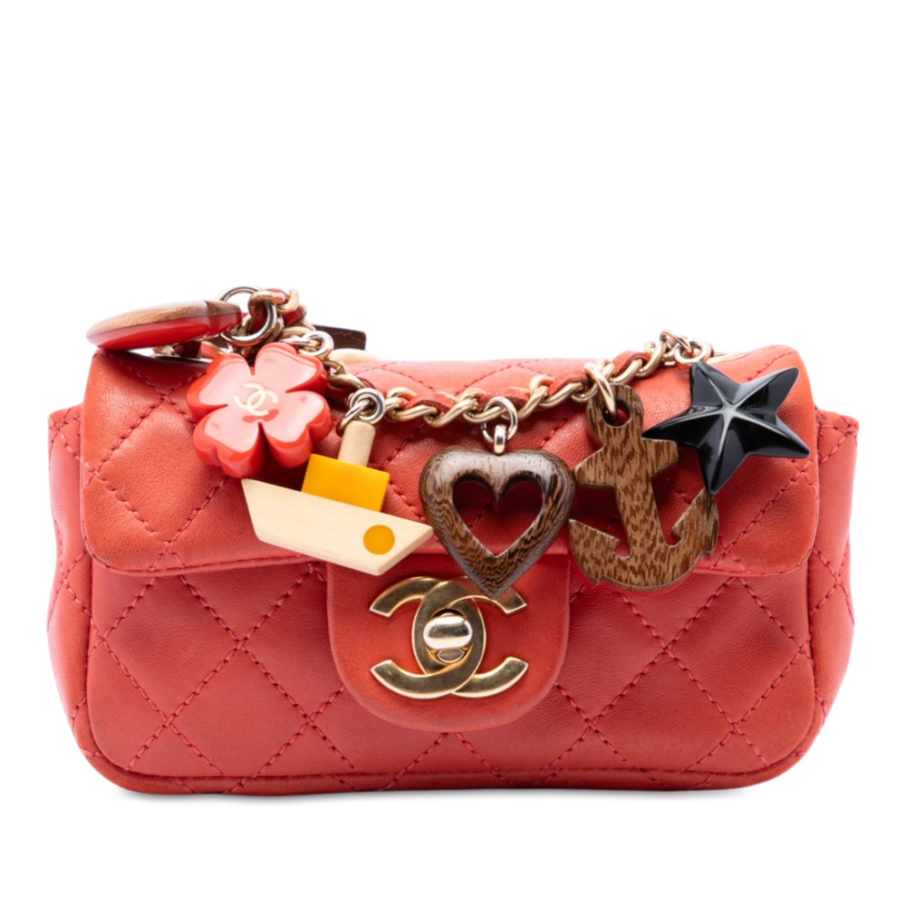 Pre-Loved Chanel Extra Mini CC Quilted Lambskin Cruise Charms Flap